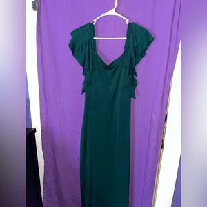 SHEIN green shoulder dress